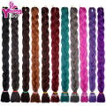 Wholesale 82inch Jumbo Braiding Hair High Temperature Fiber Synthetic Jumbo Ombre Stretched Synthetic Hair